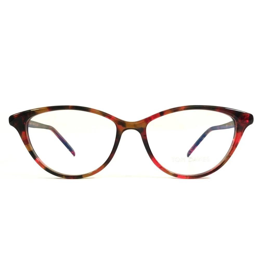 Tom Davies Eyeglasses Frame TD760 Col. 2311 Brown Red Cat Eye Full Rim 50-15-140